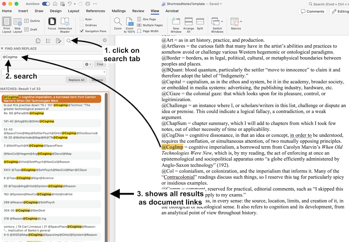finding theme tags in Word